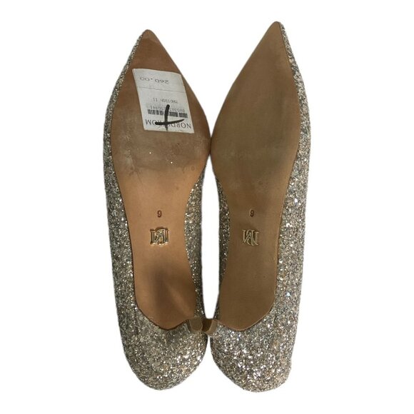NWT Badgley Mischka Madison II Pump Champagne‎ Glitter Size 6 Pointed Toe Heels - Picture 10 of 14